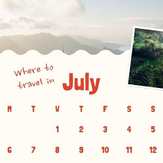 🌍 Where should you travel in July?

July is one of the best months to travel: long sunny days, incredible scenery, and 